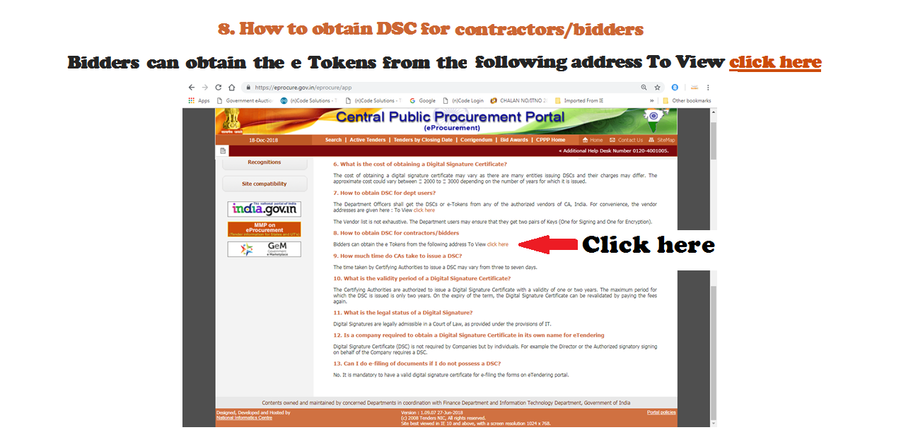Govt Approved Vendors Digital Signature Certificate List