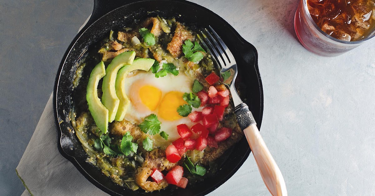 Chicharrones in Tomatillo Salsa Verde with Poached Eggs {cooking for one}