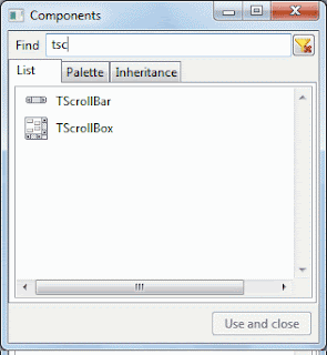 Component List dialog box in Lazarus