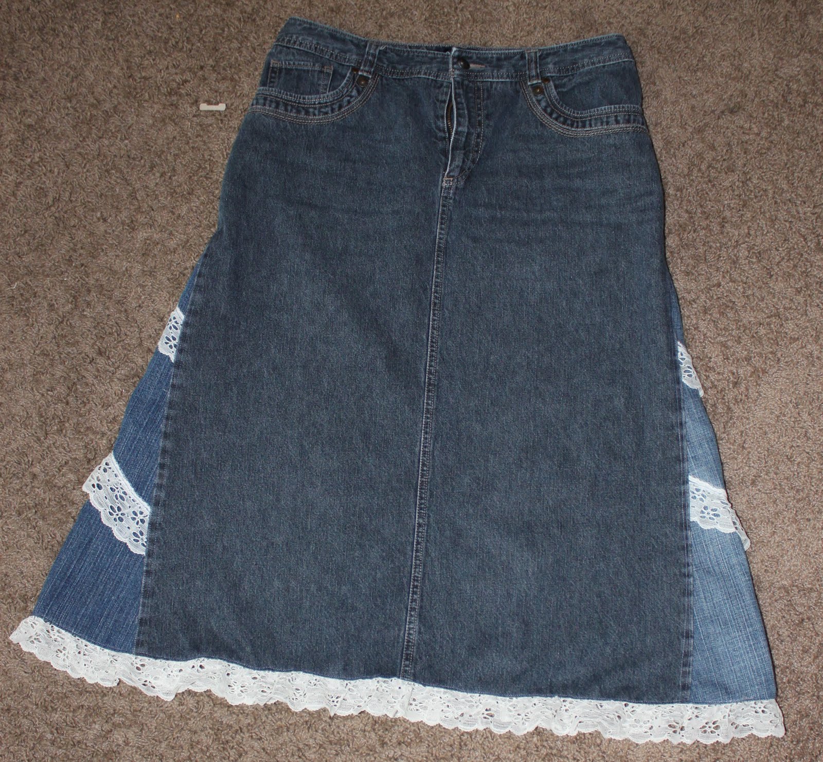They Still Make Sewing Machines Boutique: Recycled Ladies Denim Skirt