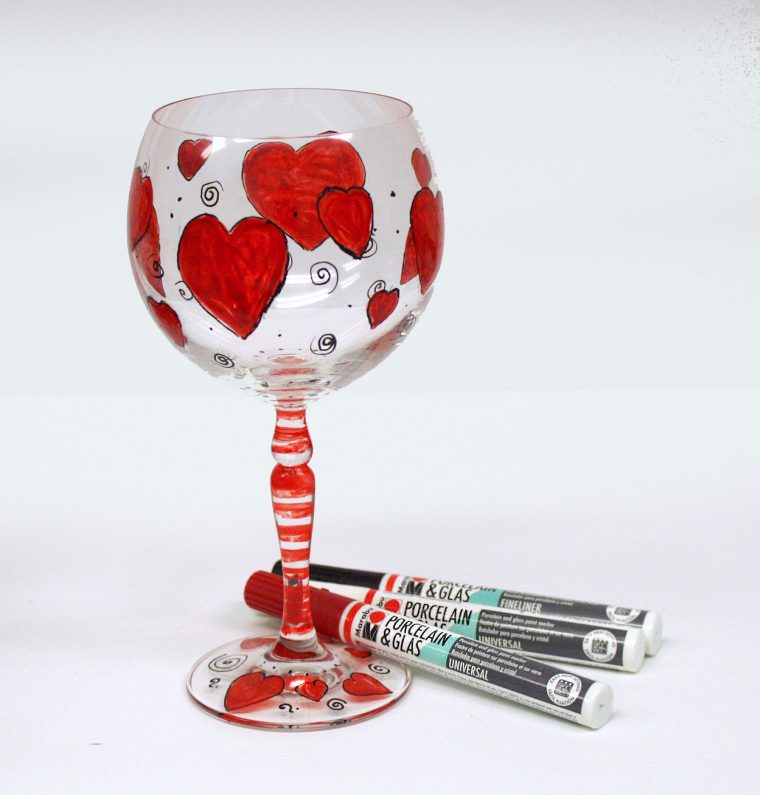 Ben Franklin Crafts and Frame Shop Paint a Wine Glass For Valentine's Day