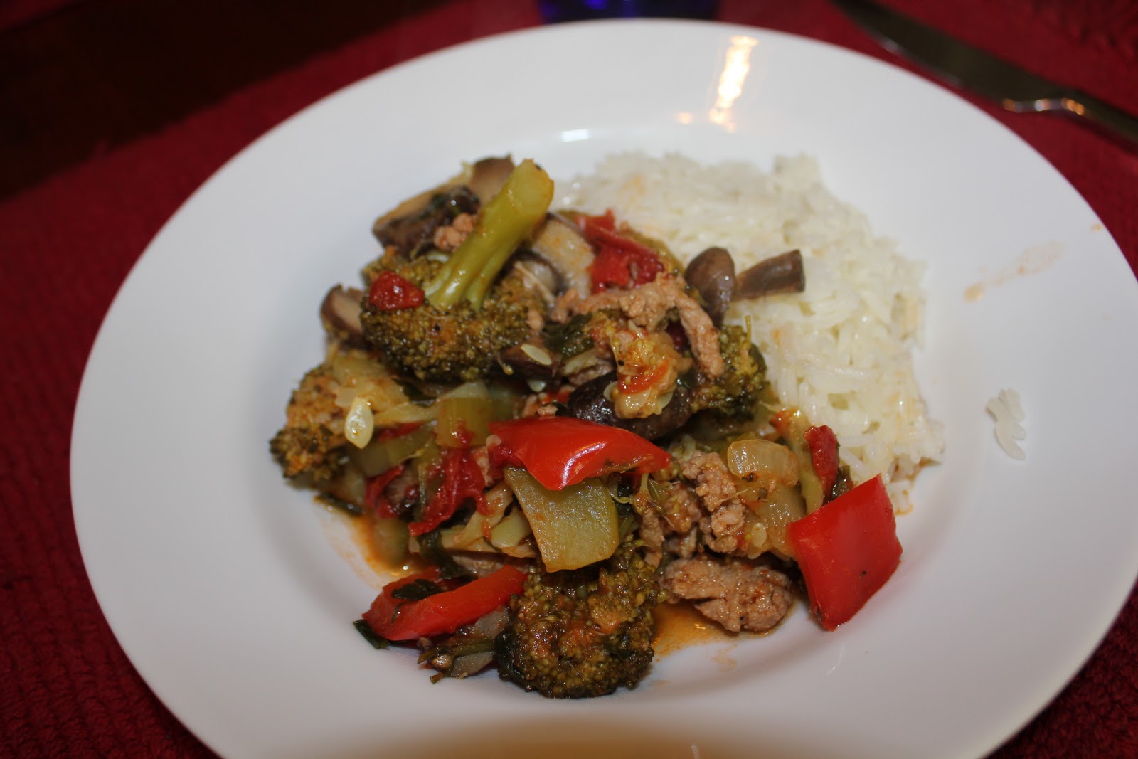 My Favorite Recipes Vegetable saute with ground turkey