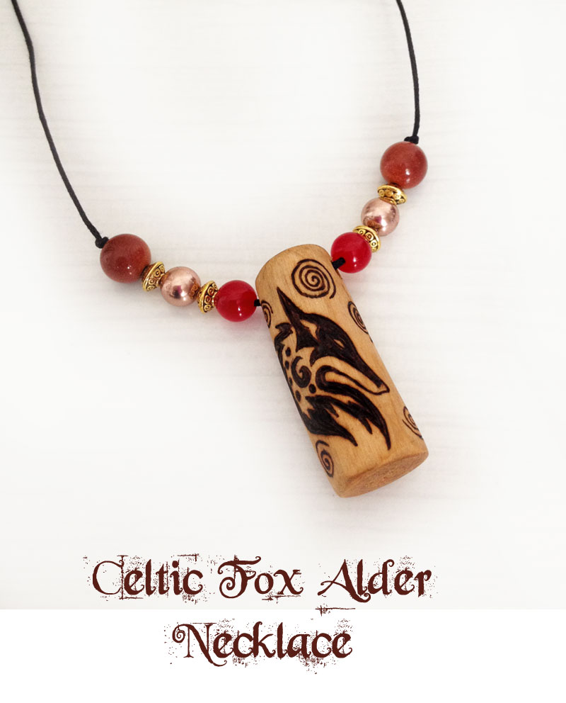 MoonsCrafts Celtic Fox Necklace Crafted From Alder