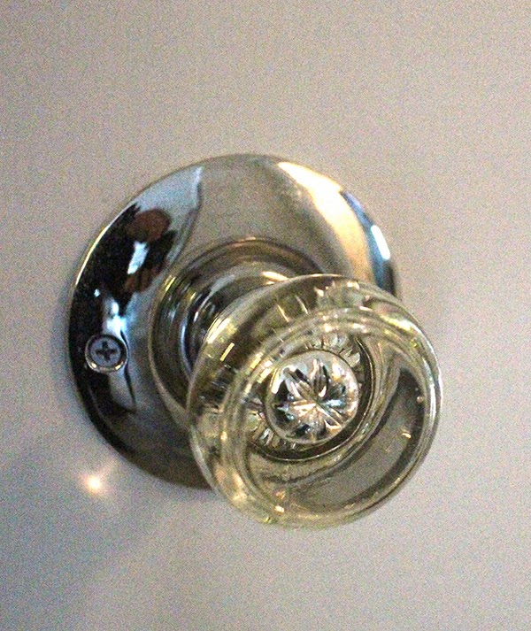 Antique round glass doorknob