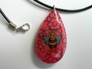 Bumble bee fabric necklace