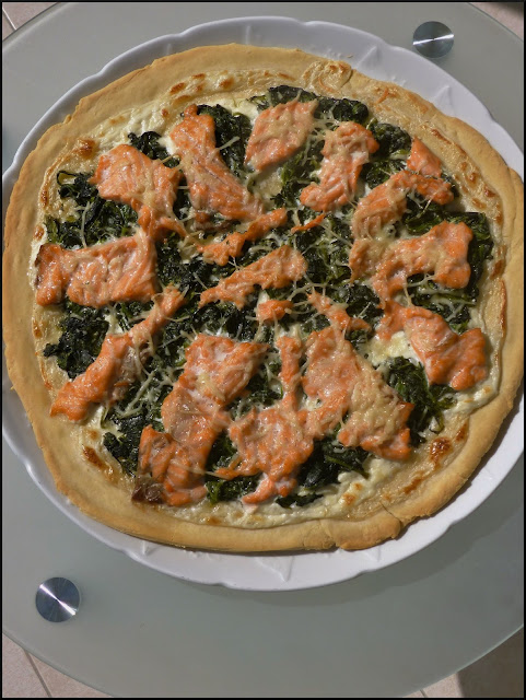 pizza saumon épinard