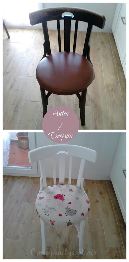 El antes y despues de una silla thonet reciclada