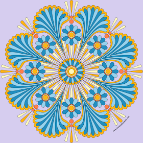 Happy Mandala with a blank version to print and color