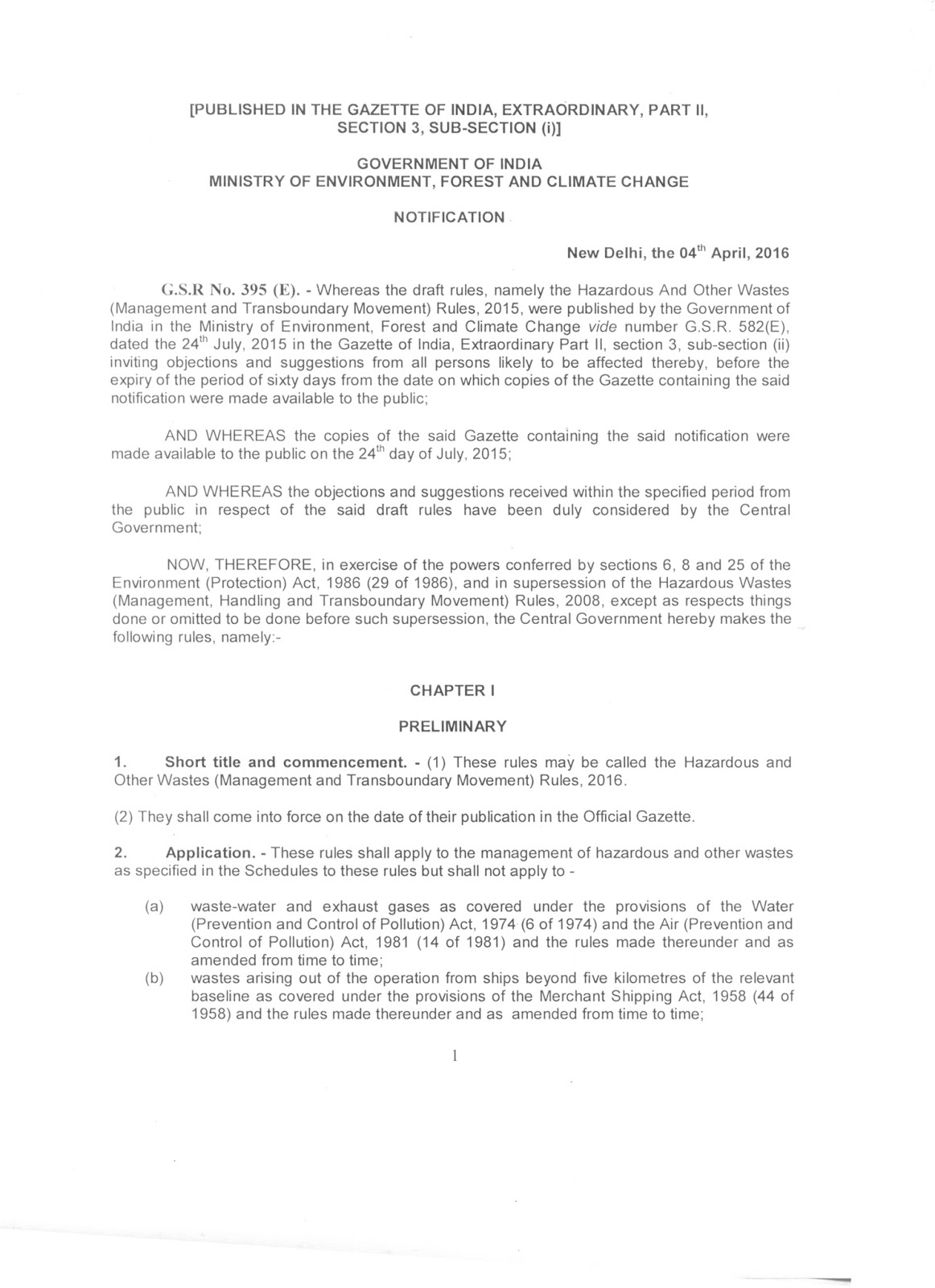 Issues of concern regarding Hazardous and Other Wastes (Management