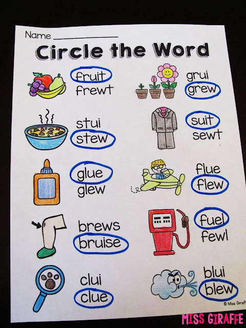 Miss Giraffe's Class: EW UE UI Activities