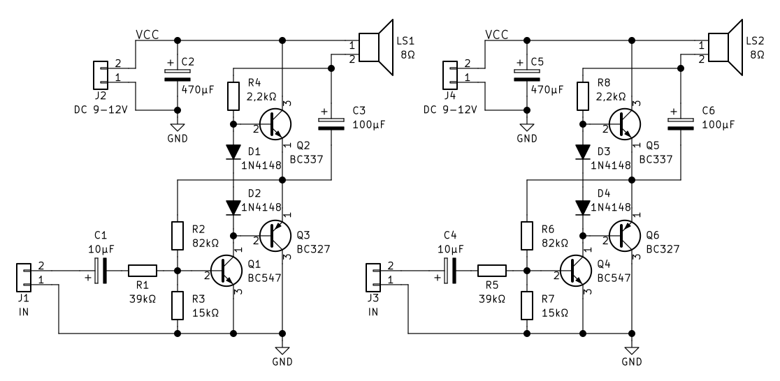 Audio Amplifier With Common Transistors  U00b7 One Transistor