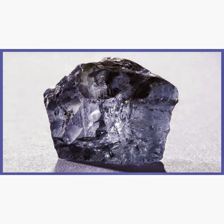 Exceptional Blue Diamond Rough weighing 29 carats has been found in Cullinan Mine in South Africa. Photo courtesy : Petra Diamonds