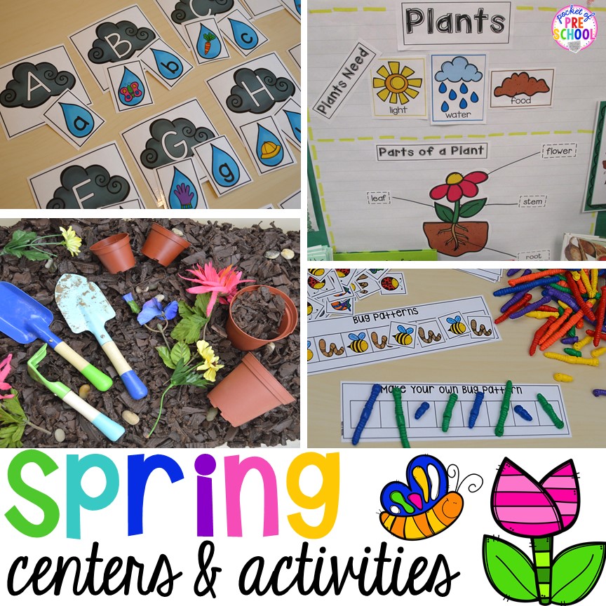 Spring Activities and Centers for Preschool, PreK, and Kindergarten Pocket of Preschool
