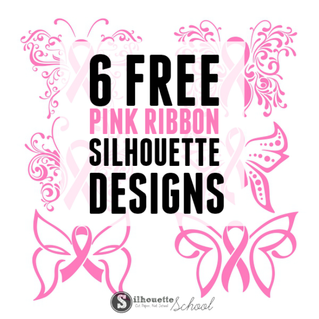 Free Silhouette Cut Files Pink Ribbons  Breast Cancer Awareness silhouette cameo tutorials