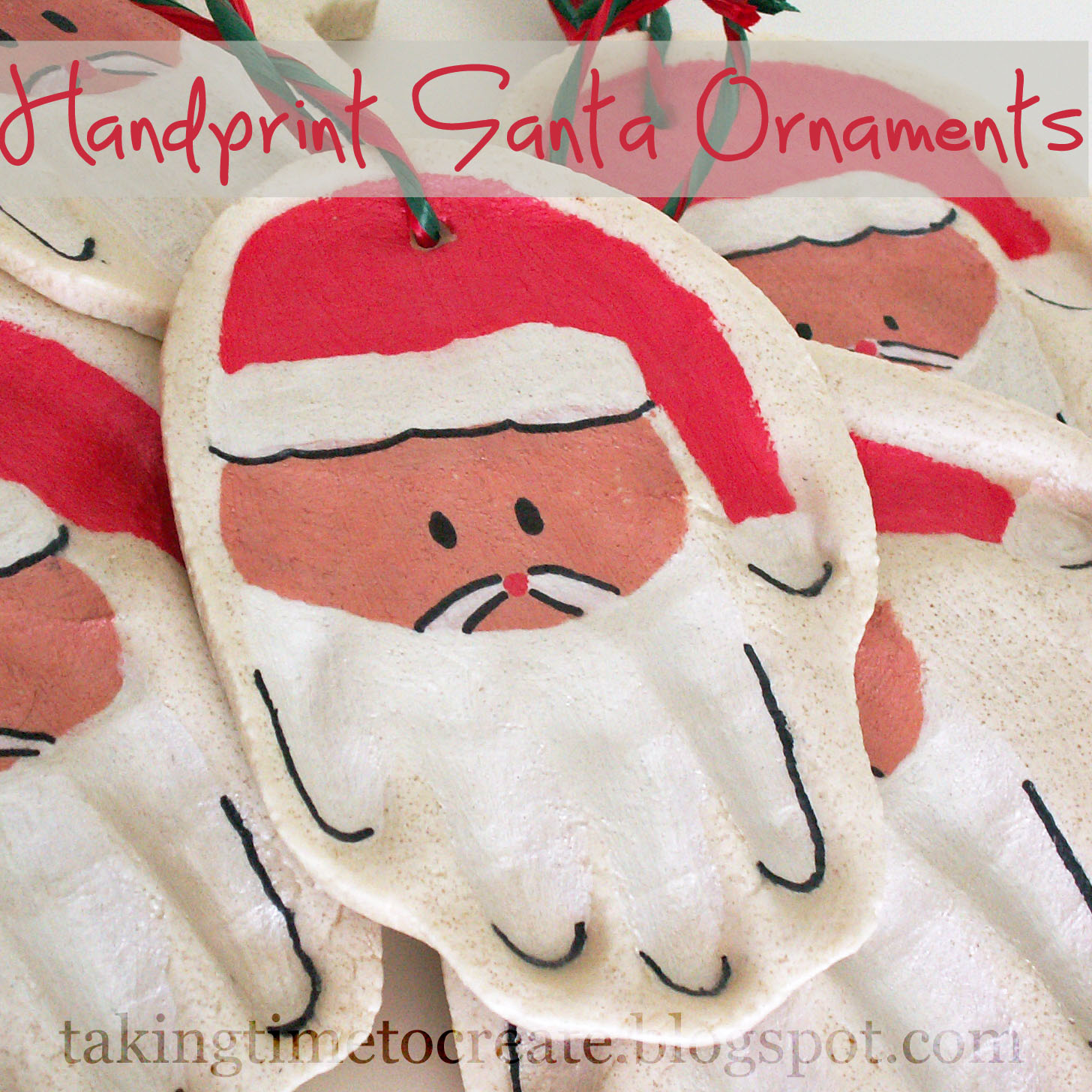 Taking Time To Create Handprint Santa Ornaments