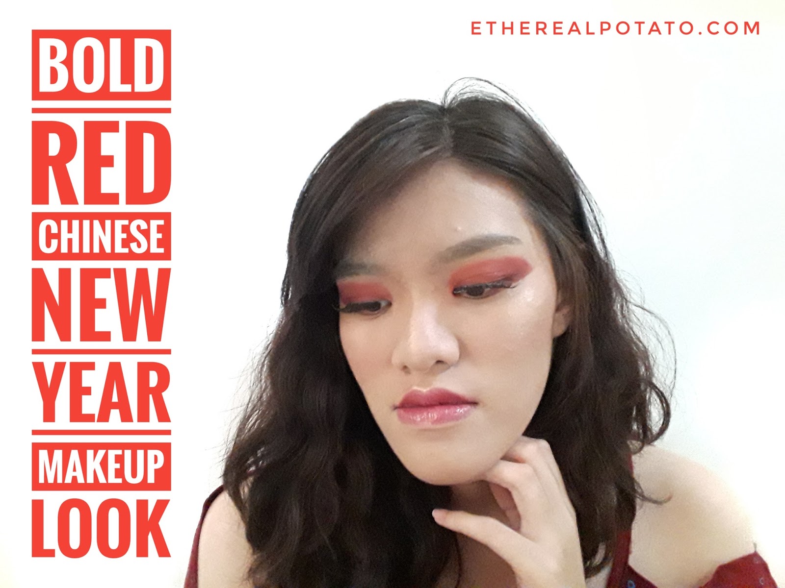 Collaboration Bold Red Chinese New Year Makeup Look Ethereal