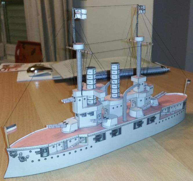 PAPERMAU 1915`s Battleship A Vintage Paper Model by Kartonmodellbau