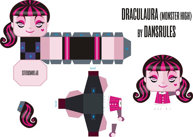 Monster High: Draculaura 3D para imprimir gratis. 