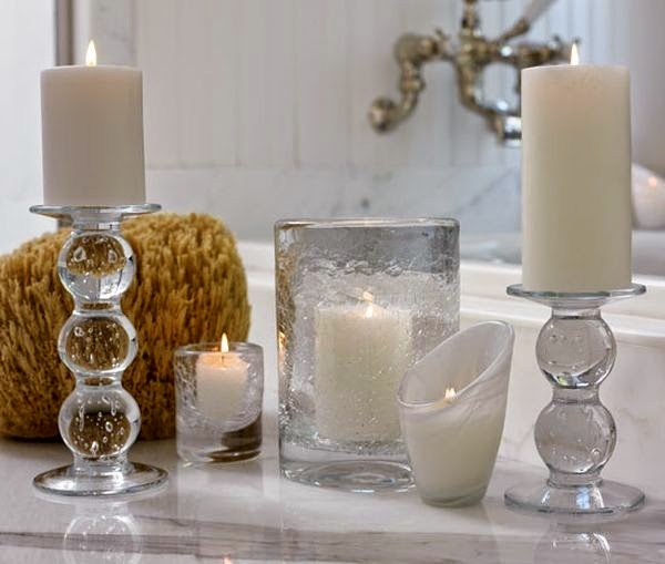 decorate the bathroom with cheap candles