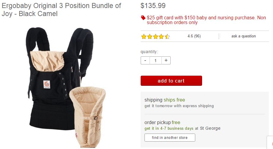 ergobaby infant insert target