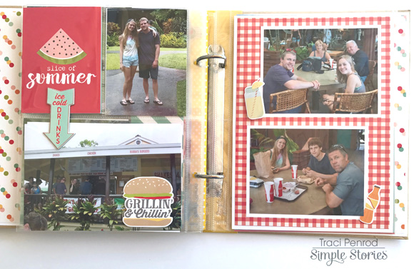 Summer Days Hawaii Scrapbook Album page with pocket pages