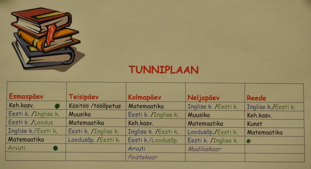 Haljala kooli 7 klass.: Tunniplaan