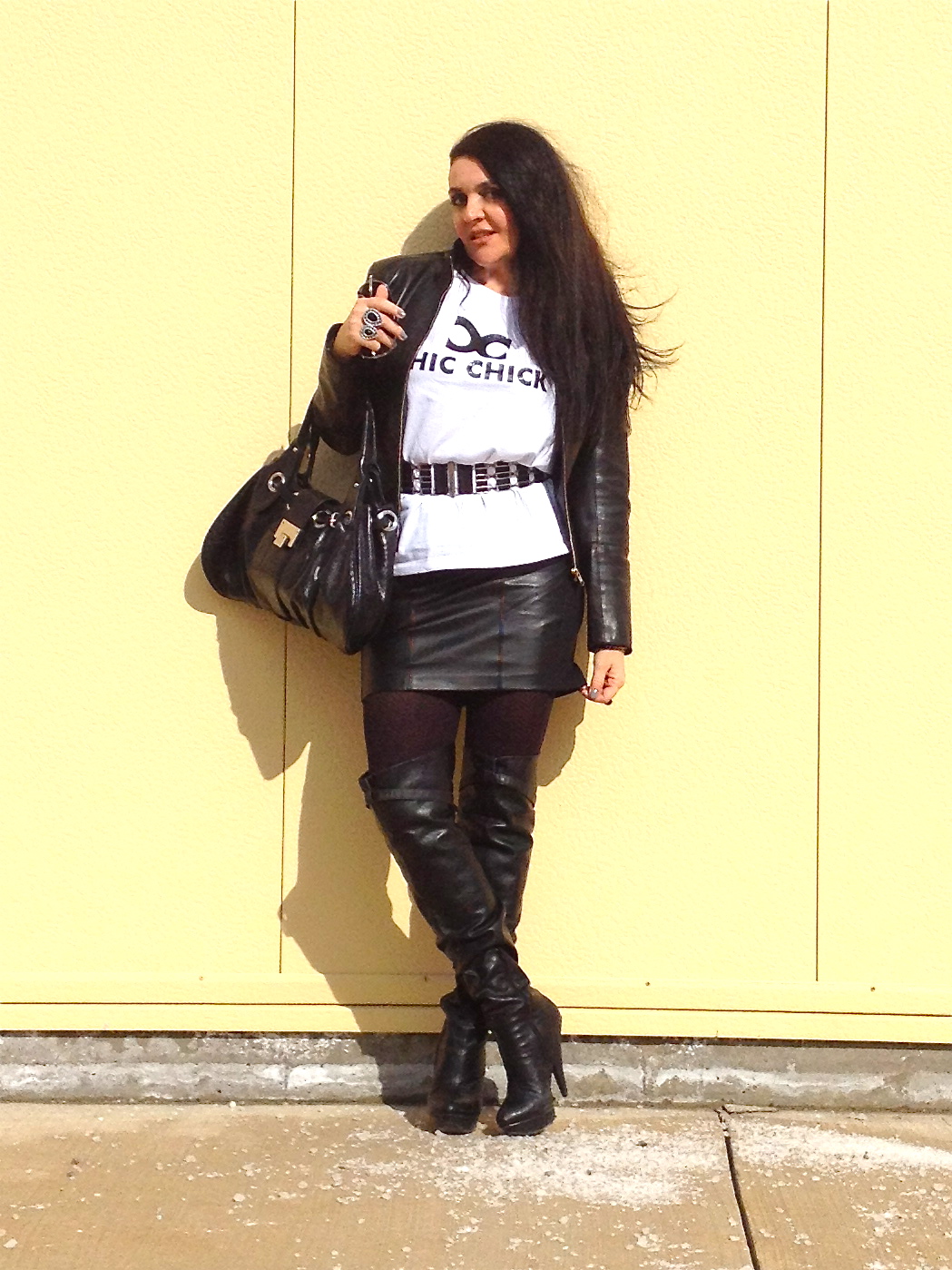 high neck leather boots