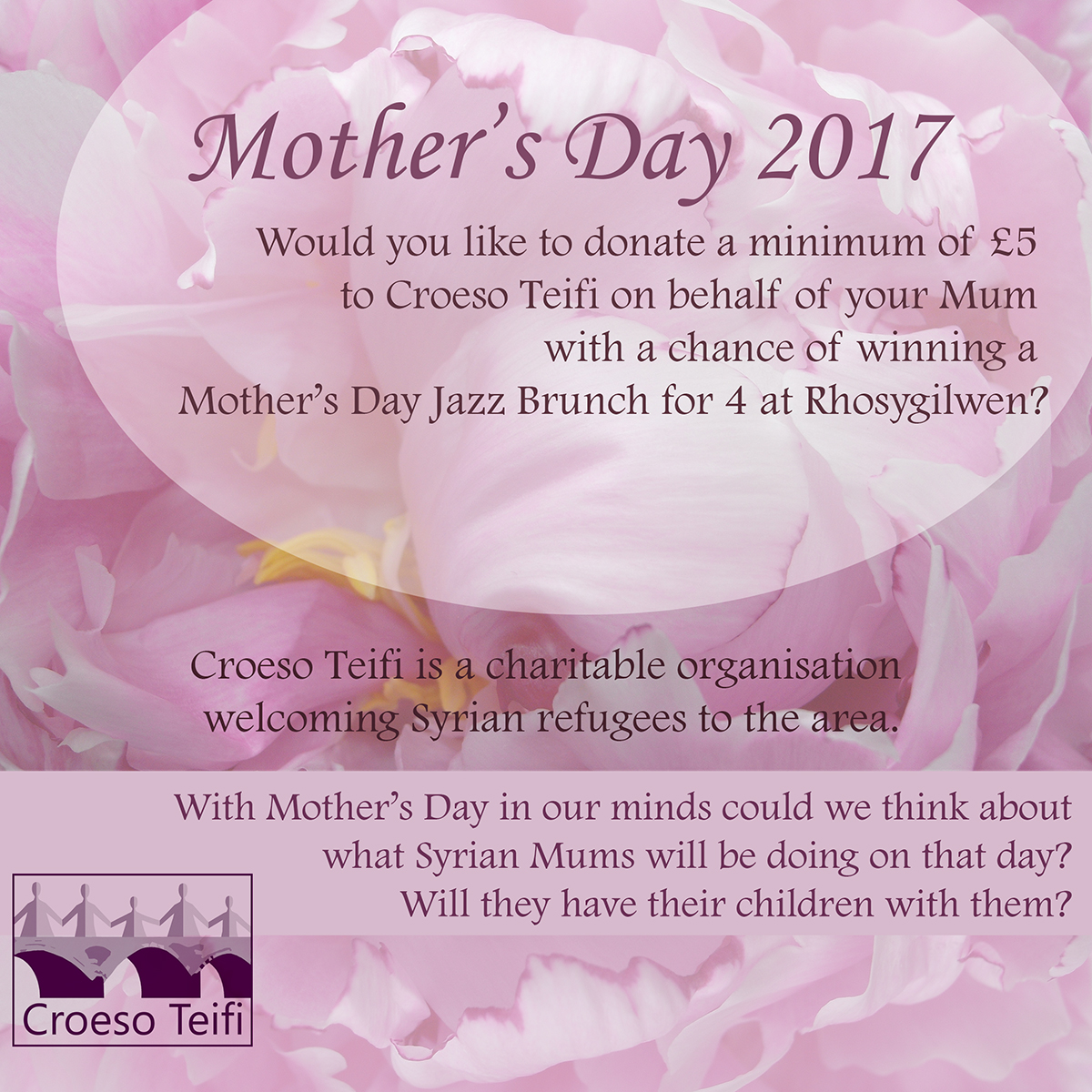 Croeso Teifi A Mother's Day themed fundraiser....