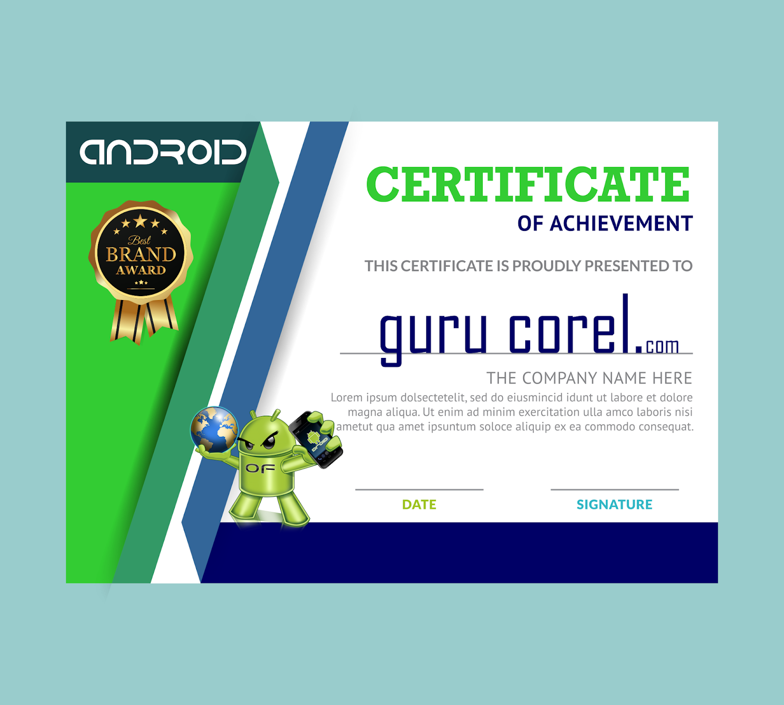 Sertifikat Seminar Android Cdr guru corel