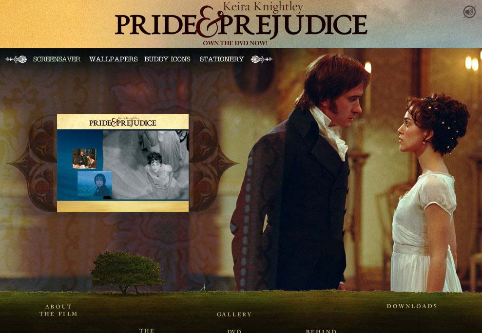 Pride & Prejudice (2005): Official film website's screen captures