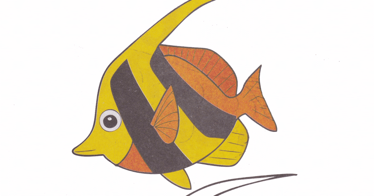 Gambar Mewarnai Ikan Bendera Untuk Anak PAUD dan TK