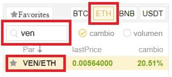 Comprar VeChain VEN criptomoneda Binance Comprar VeChain VEN criptomoneda Binance