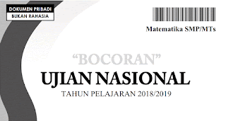 "Bocoran" Soal UN Matematika SMP 2019