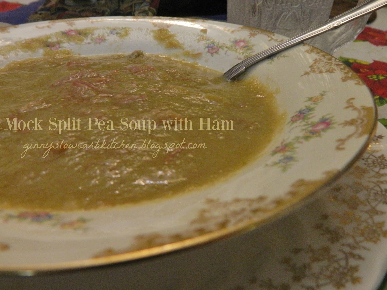 Ginny's Low Carb Kitchen MOCK SPLIT PEA SOUP WITH HAM