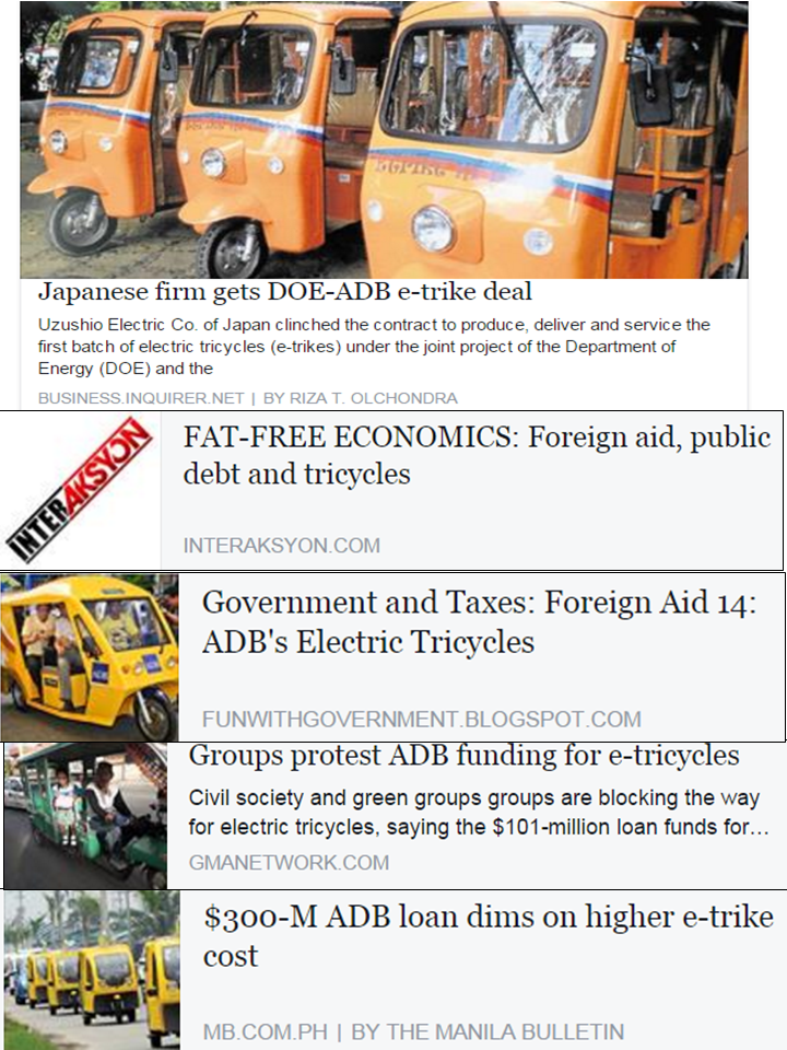 Government and Taxes: Foreign Aid 17, ADB's costly e-tricycles loan