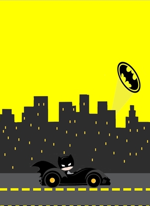 Batman en Amarillo y Negro: Invitaciones de Cumpleaños para Imprimir  Gratis. - Oh My Fiesta! Friki