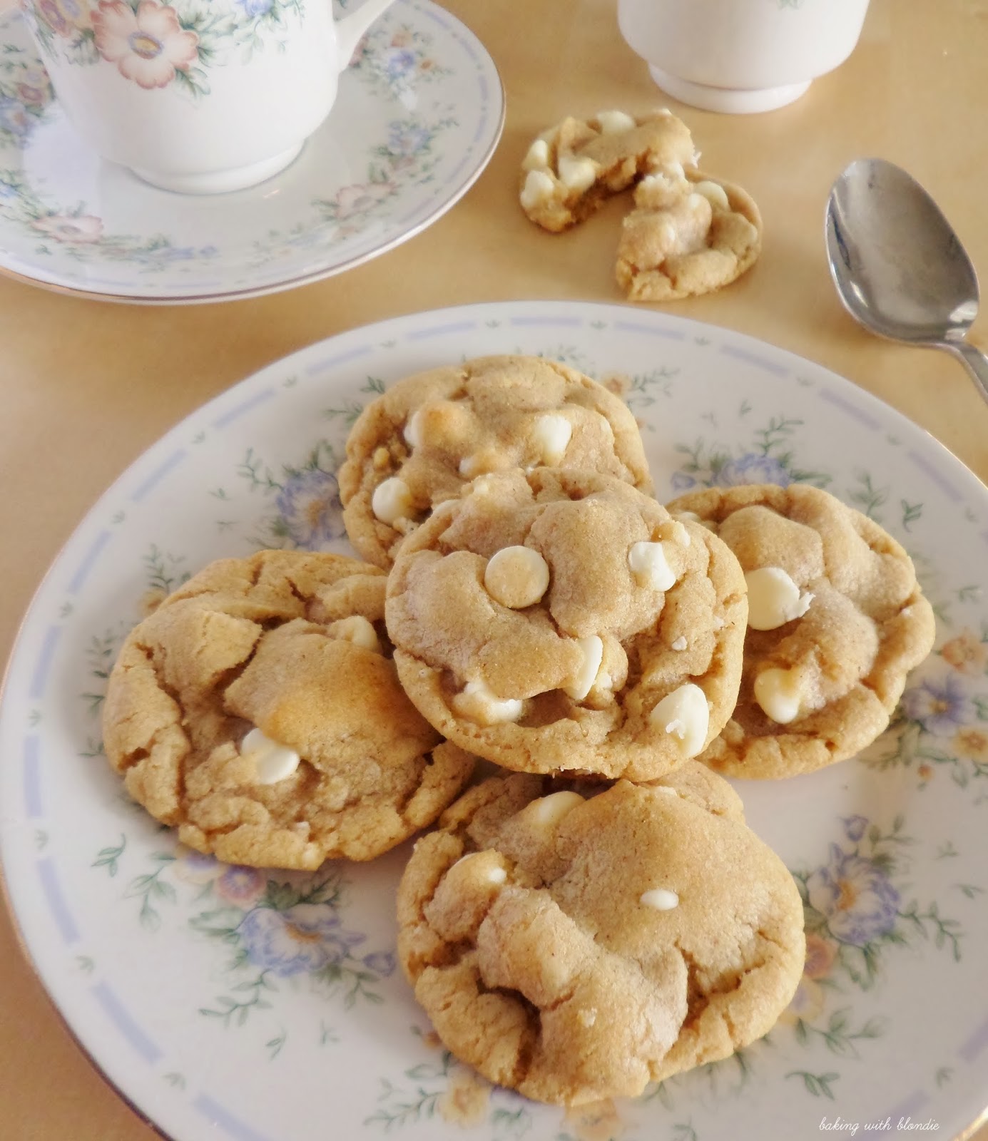 Brown Butter Cinnamon Cookies with White Chocolate Chips