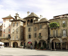 Some fascinating buildings line Piazza Mercato in the  medieval heart of Domodossola
