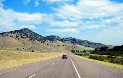 Driving through Montana on Interstate 90 towards Butte
