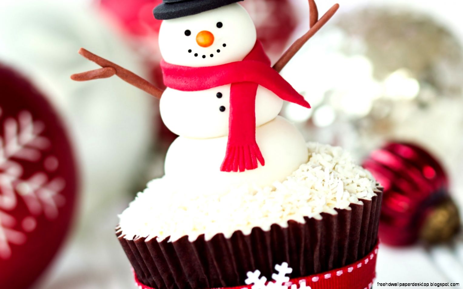 Snowman Cake Sweet Holiday Christmas New Year HD Wallpaper