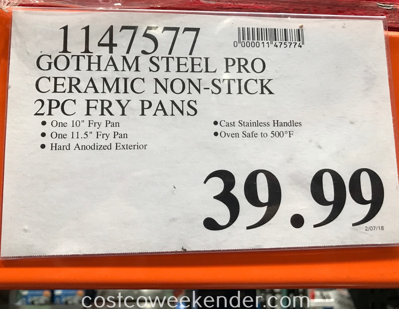 Gotham Steel Pro Ceramic NonStick Frying Pans (2 piece set) Costco