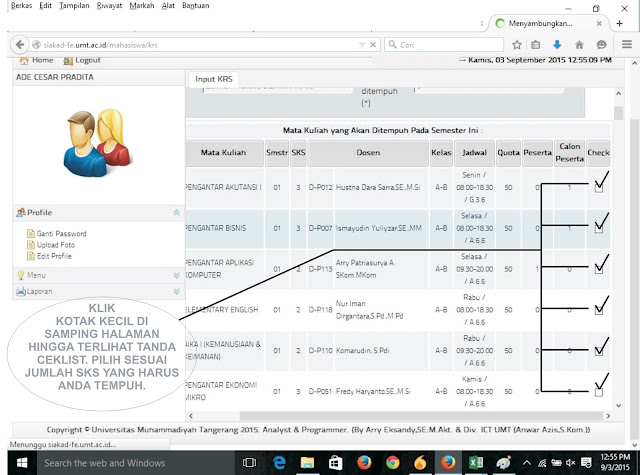 Petunjuk pengisian KRS