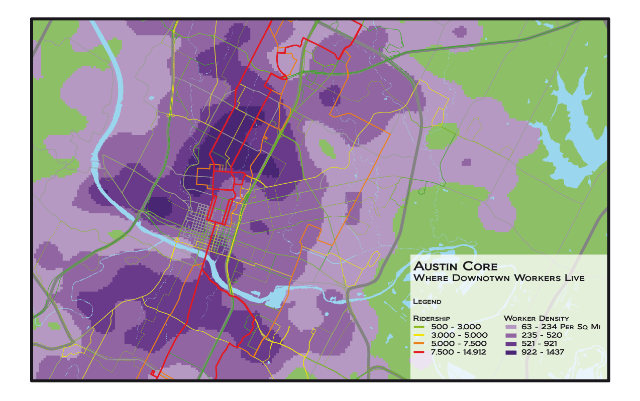 Map: Highest density of downtown workers live in Central Austin ...