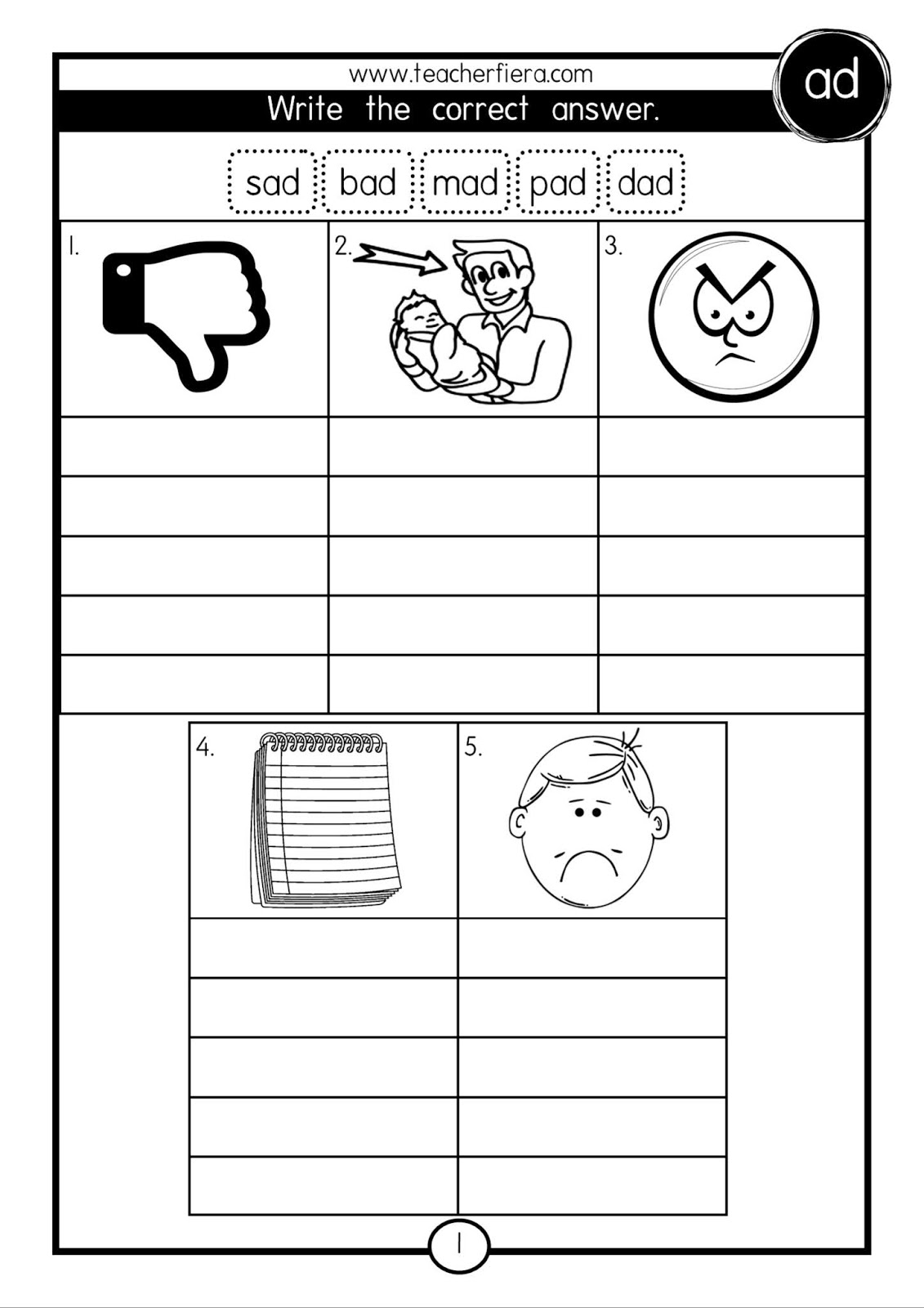 EASY PEASY WORD FAMILIES WRITING MODULE ( A