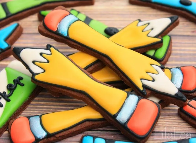 Back To School Decorated Pencil Cookies