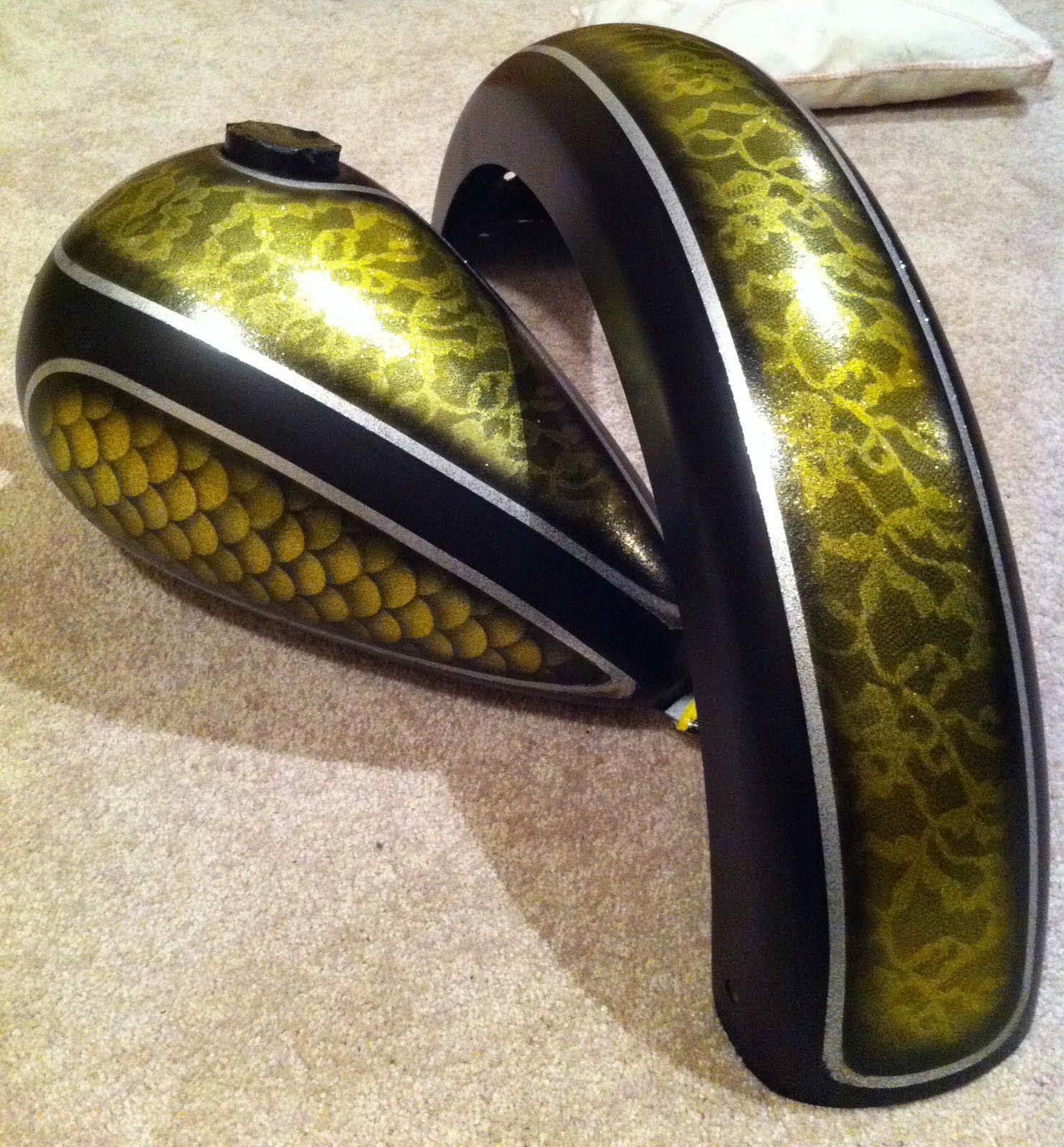 Lowbrow Customs BlogORama Noel's Freshly Painted Chopper Tins