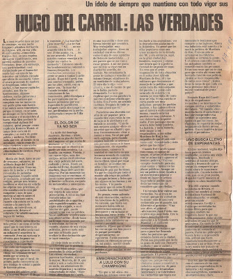 Reportaje a Hugo del Carril a sus 70 años 1 parte
