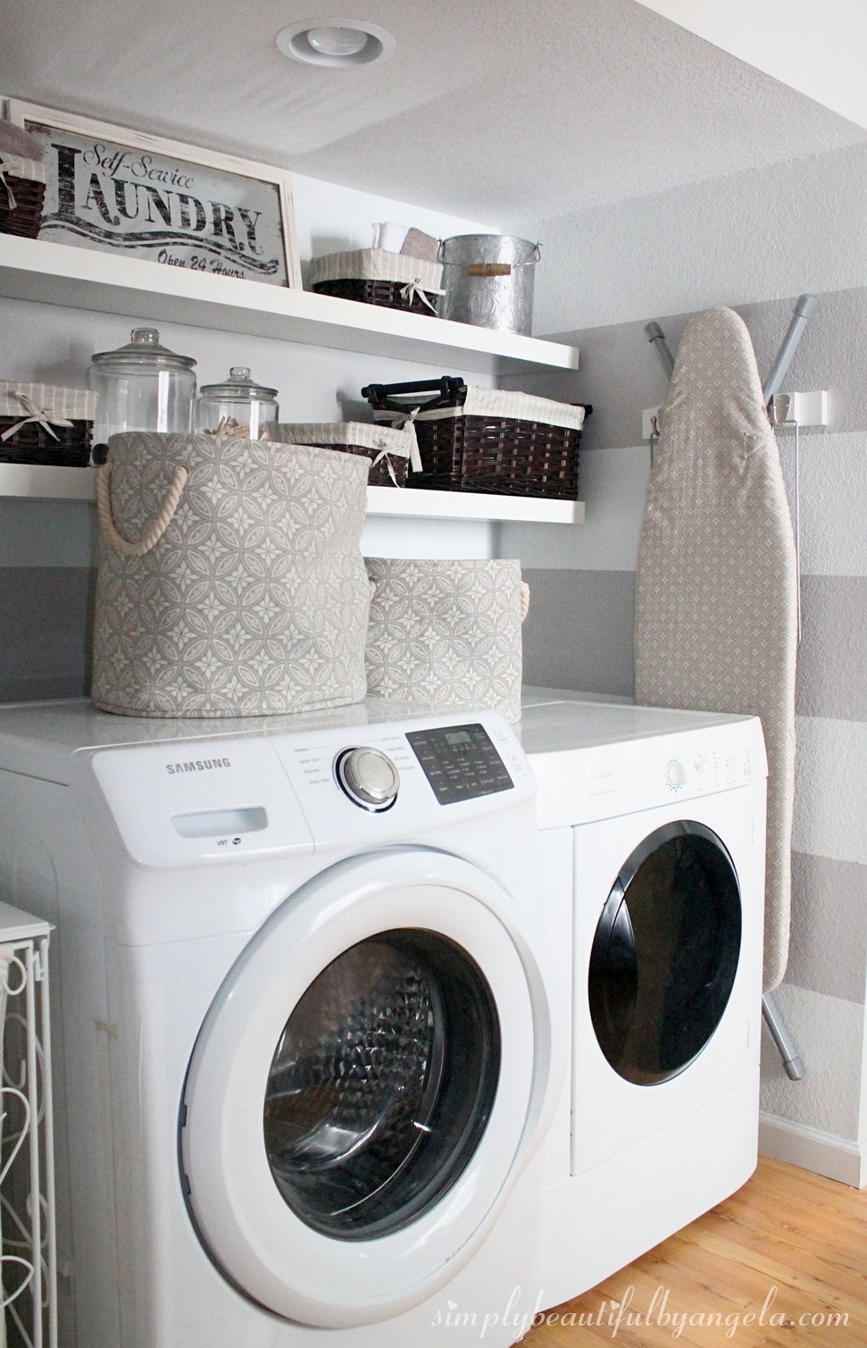 How to Paint Stripes: A Refreshed Laundry Space!