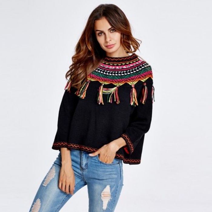 https://www.sevengrils.com/standard-black-tribal-print-tassel-women-s-sweater.html