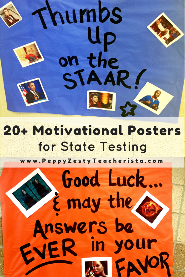Boost Student Moral with Motivational Posters for State Testing Amber